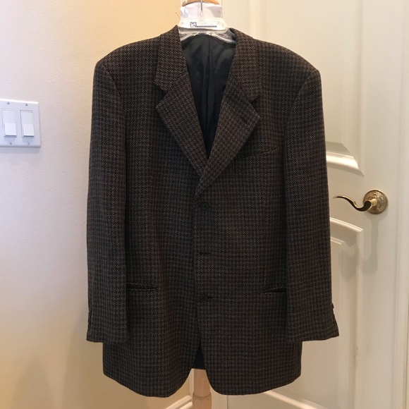 Valentino uomo wool navy/tan tweed jacket